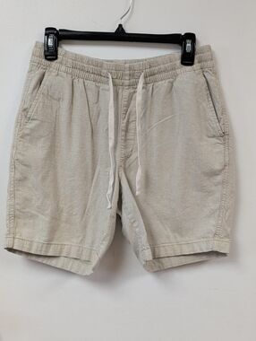 Old Navy Men's Light Beige Striped Drawstring Athletic Shorts
